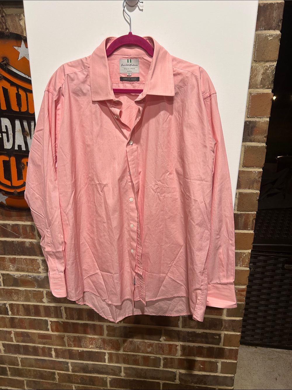 Hart Schaffner Marx Men's Light Pink Long-Sleeve Dress Shirt